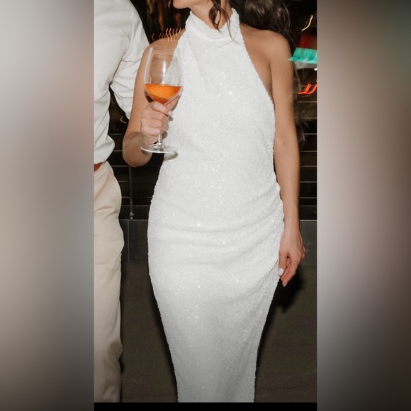 Revolve Samba Gown in White Sequin - Picture 10 of 12